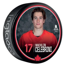 Macklin Celebrini Hockey Canada Puck