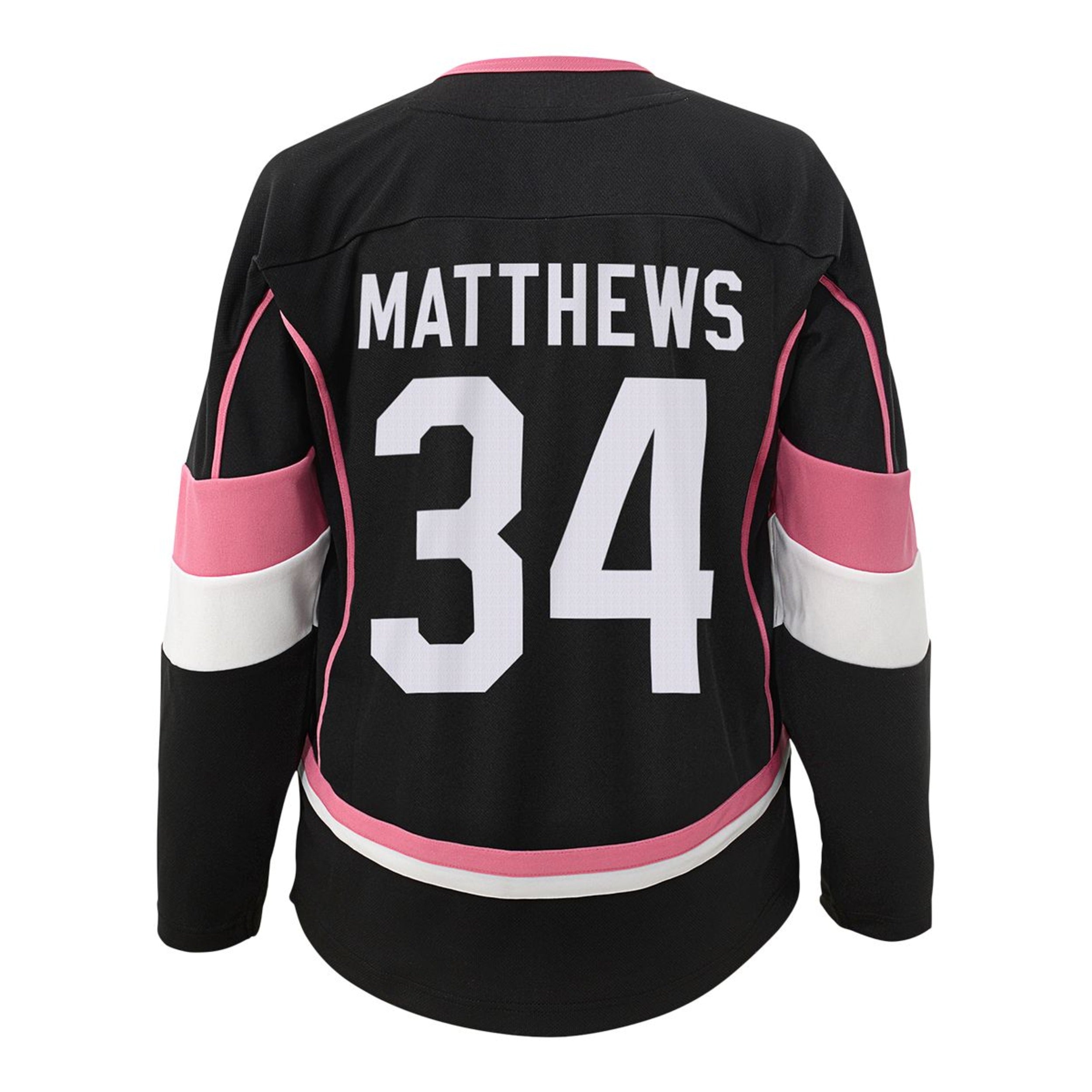 Auston Matthews Black/Pink Girls Leaf Jersey