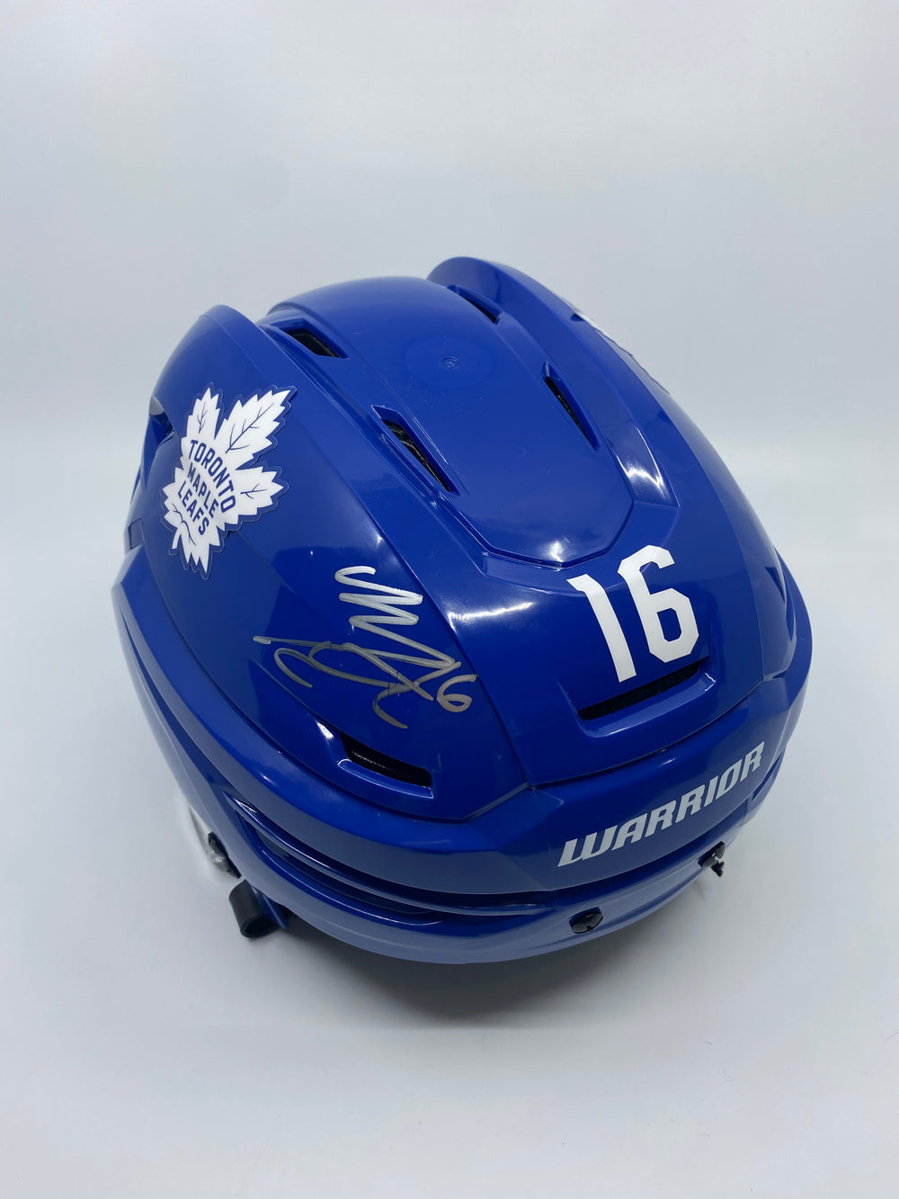 Marner Signed TML Warrior Game Issued Helmet No Visor