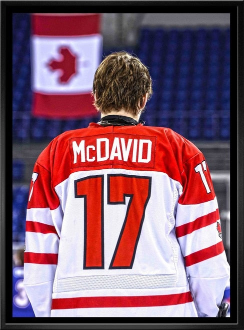 McDavid,C 20x29 Unsigned Canvas Framed Team Canada White-V Back View