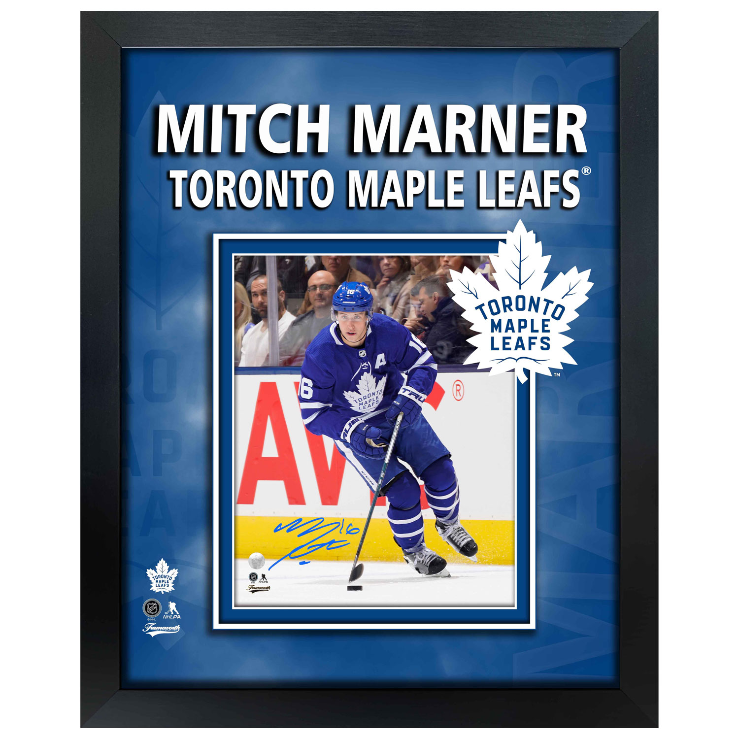 Marner,M Signed 8x10 Framed PhotoGlass Leafs-V