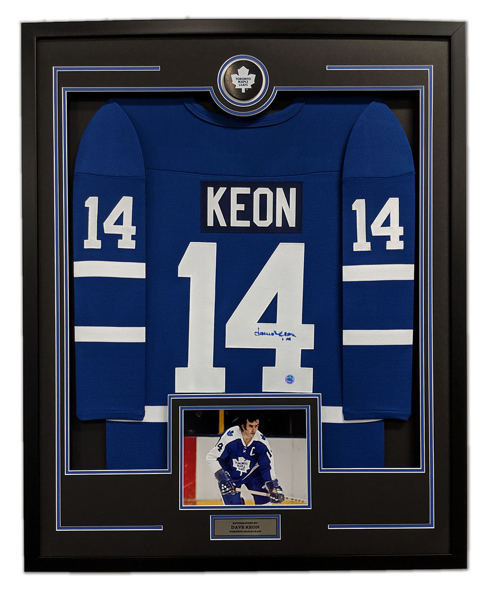 Dave Keon Toronto Maple Leafs Signed Retro Style 36x44 Framed Hockey Jersey
