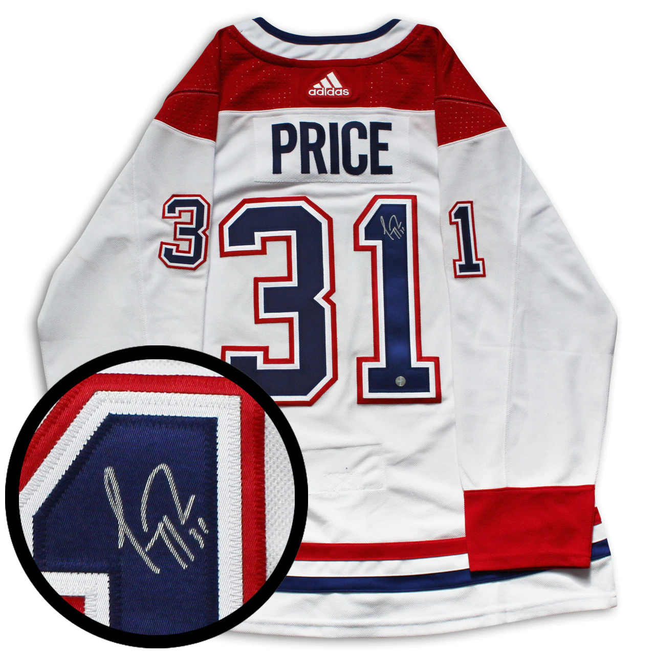 Price,C Signed Jersey Canadiens White Pro 2017-2020 Adidas