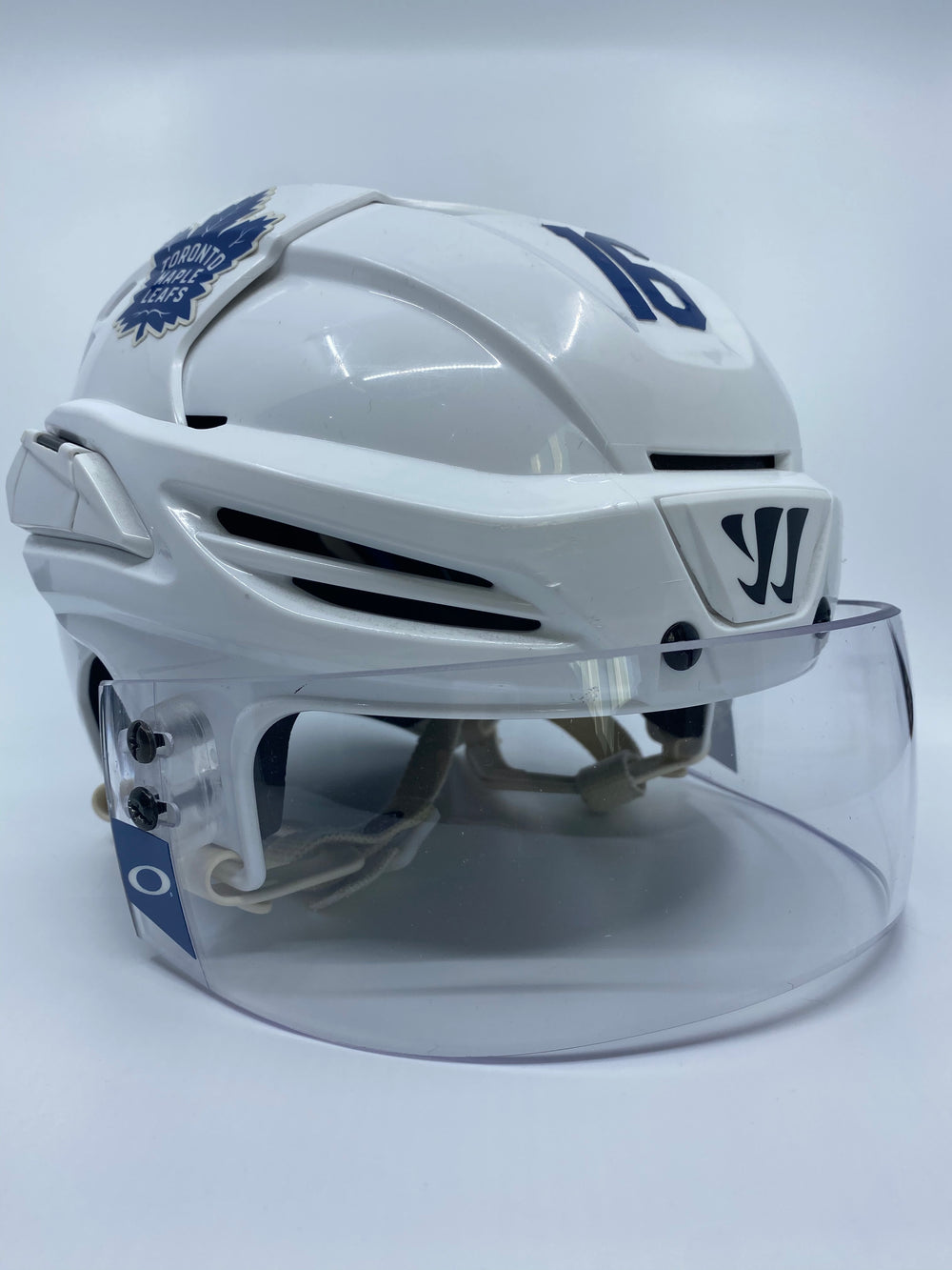 Marner Game Used TML Warrior Helmet White