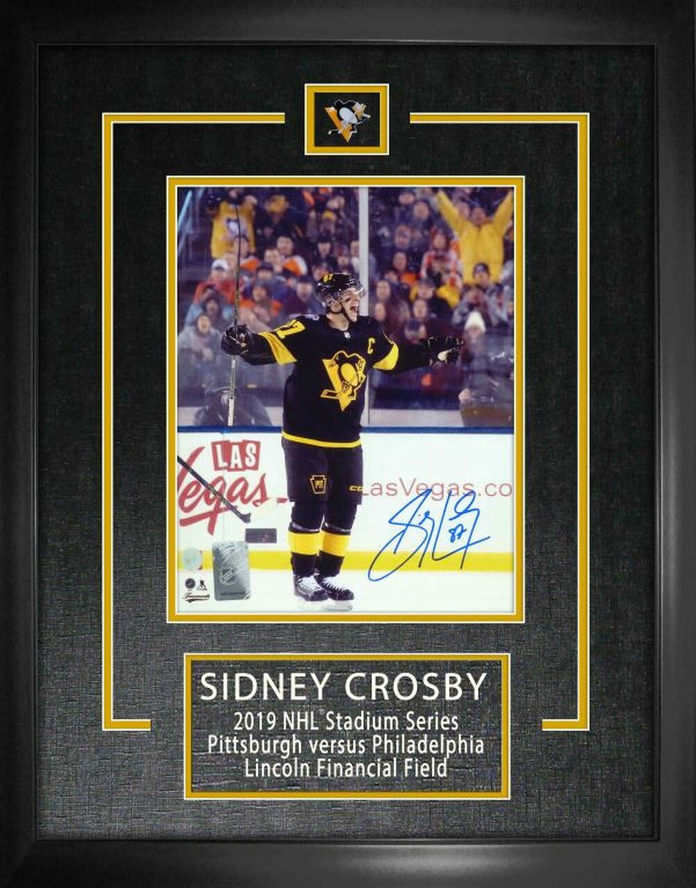 Crosby,S Signed 8x10 Etched Mat Penguins Black-V 2019 Stadium Series