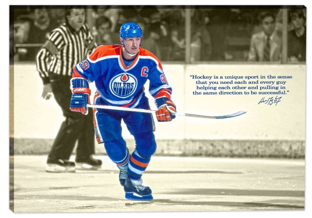 Gretzky,W 20x29 Unsigned Canvas Oilers Quote-H