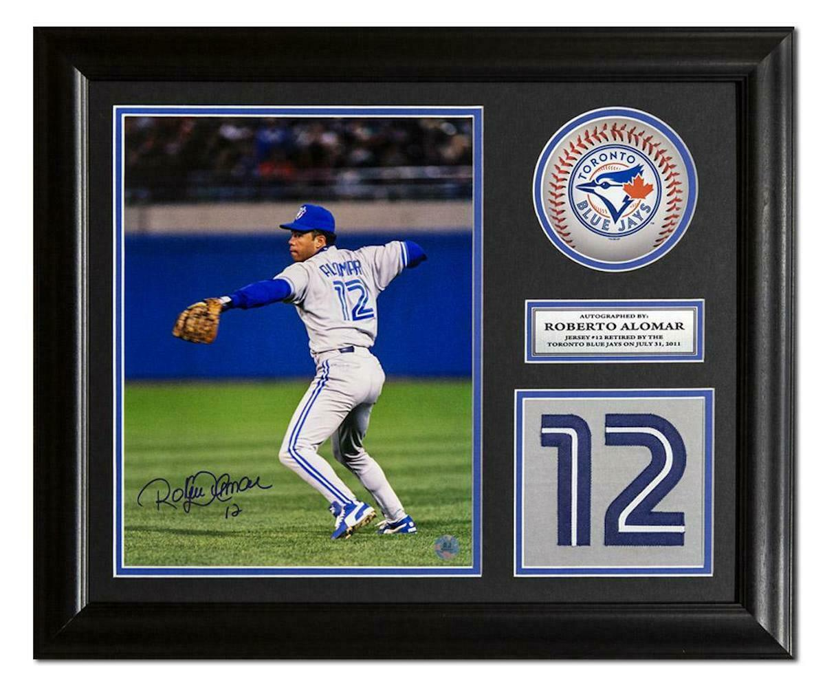 Roberto Alomar Toronto Blue Jays Autographed Retired Jersey Number 20x24 Frame