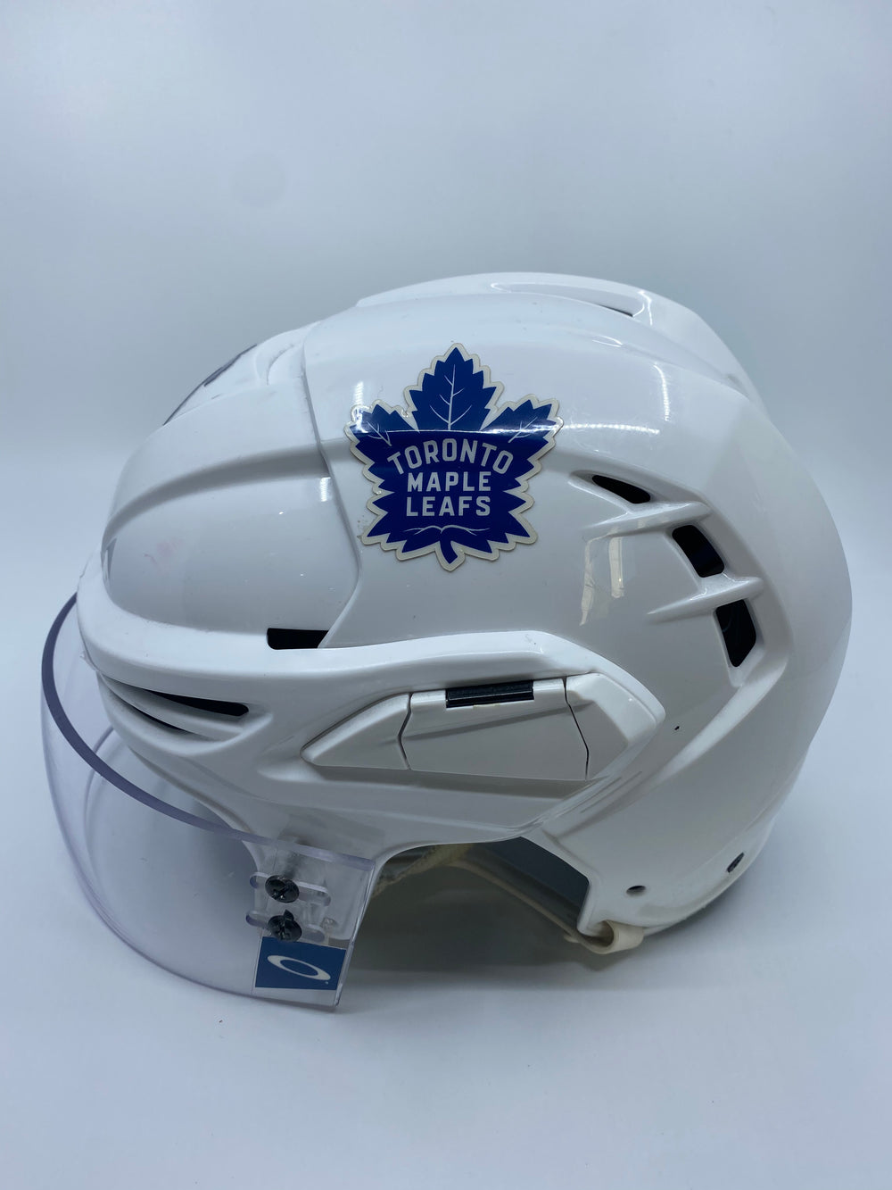 Marner Game Used TML Warrior Helmet White