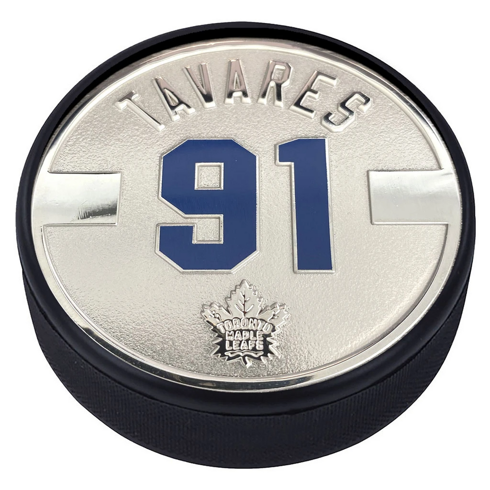 John Tavares Silver Plated Medallion Puck Toronto Maple Leaf