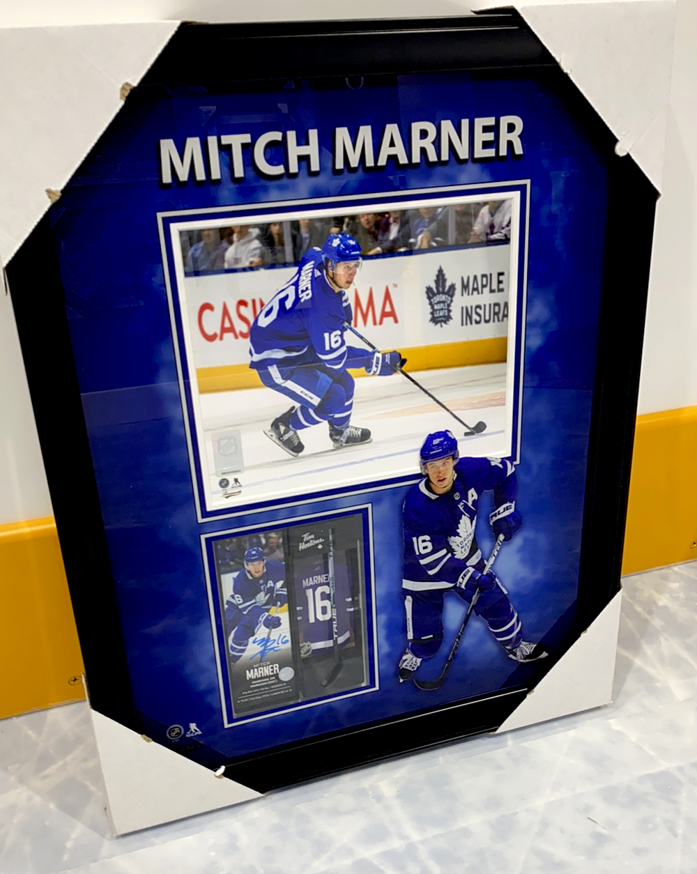 Marner Signed Tim Hortons Mini Stick Display TML