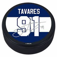 PLAYER PUCK - TORONTO MAPLE LEAFS J TAVARES 91