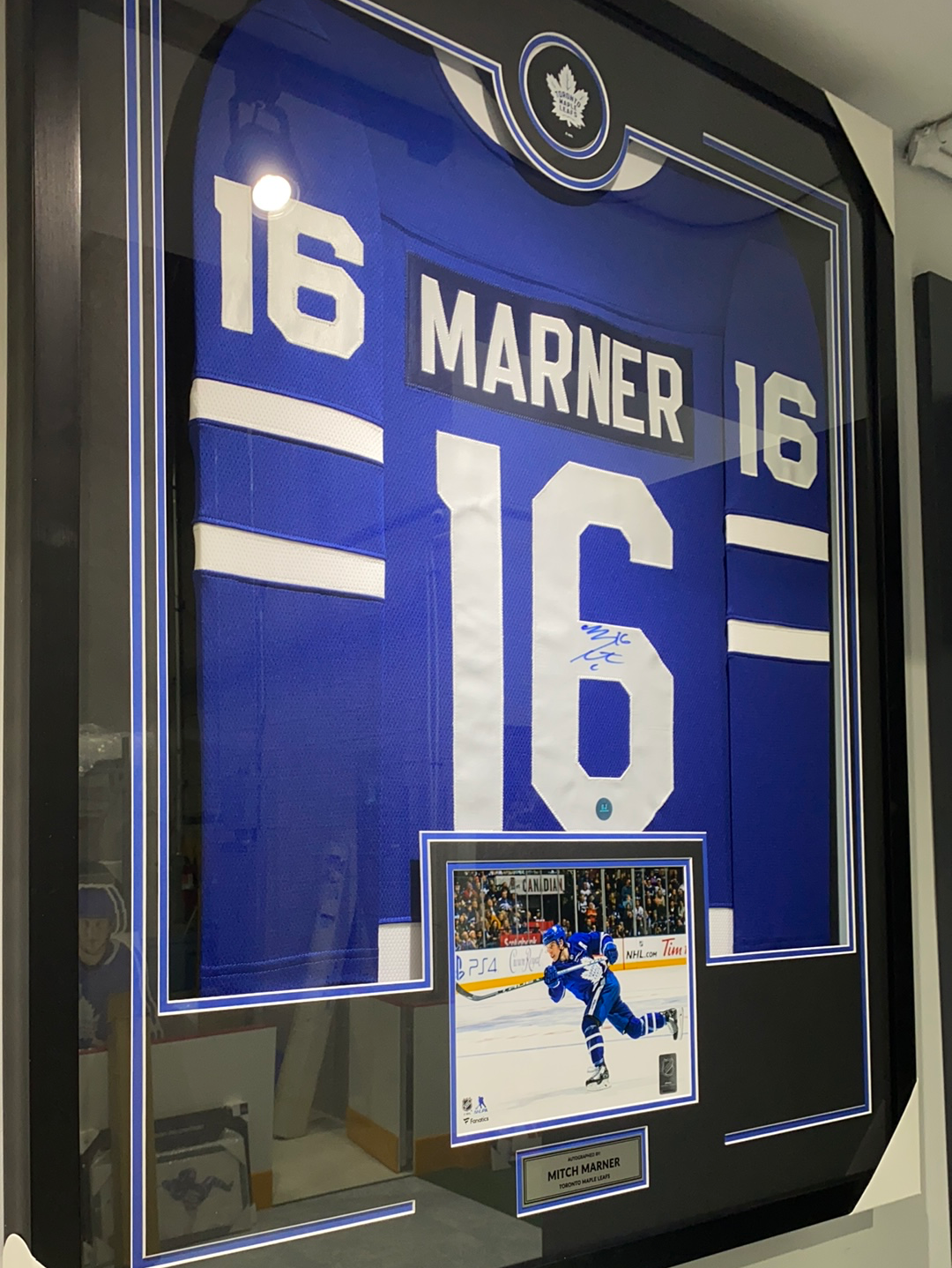 Mitch Marner Toronto Maple Leafs Autographed Blue Fanatics Hockey Jersey FRAMED