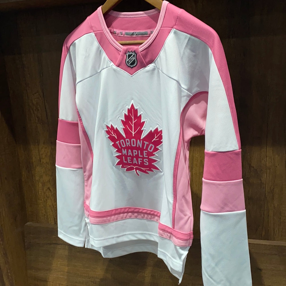 Toronto maple Leaf White/Pink Marner Jersey