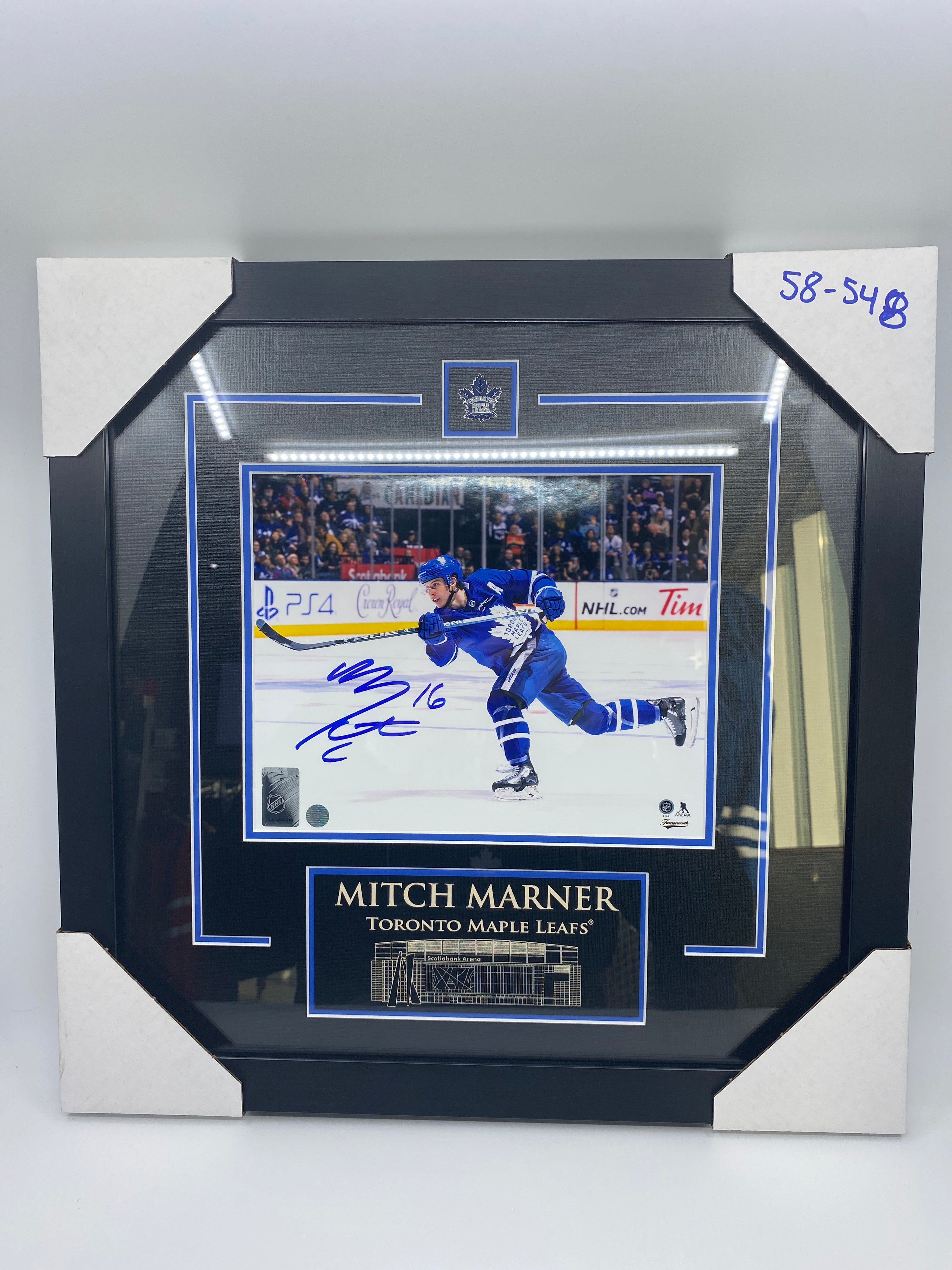 Marner,M Signed 8x10 Etched Mat Toronto Maple Leafs Blue Shooting-H