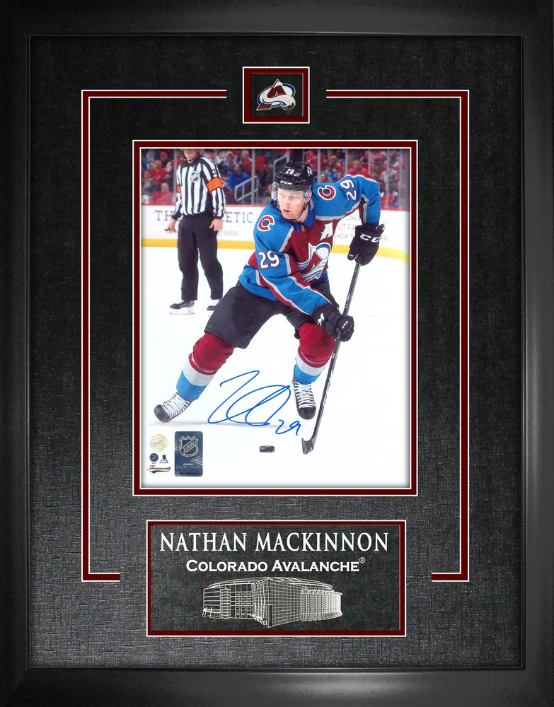 Mackinnon,N Signed 8x10 Etched Mat Avalanche Skating With Puck-