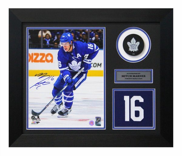 Marner,M Signed Puck Framed with 8x10 Toronto Maple Leafs