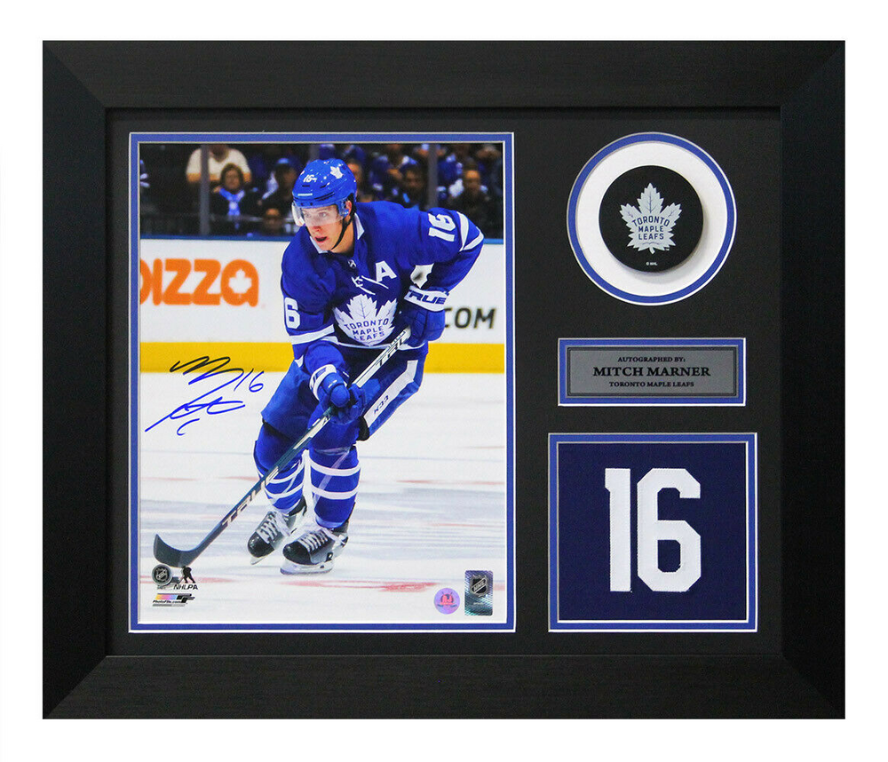 Mitch Marner Toronto Maple Leafs Signed Playmaker Jersey Number 20x24 Frame