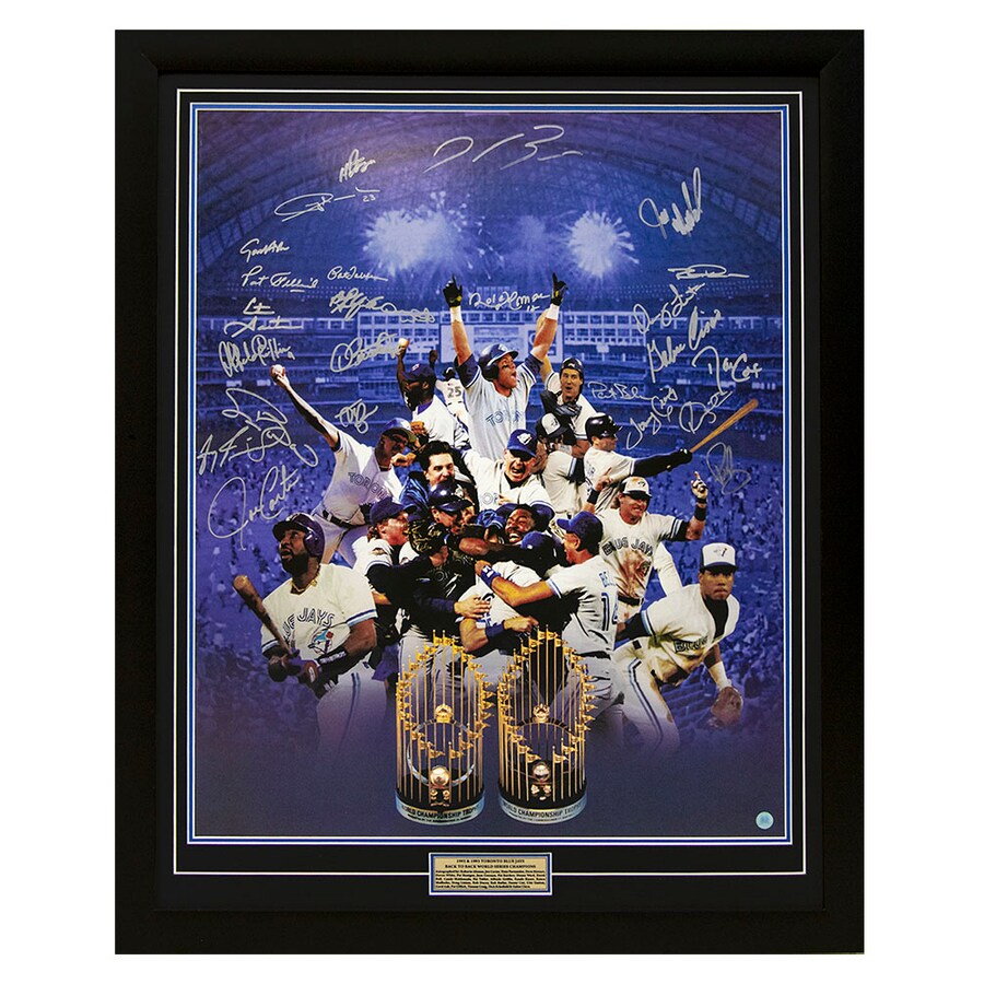 Blue Jays World Series Team Signed By 25 Back To Back Champs 34x42 Frame